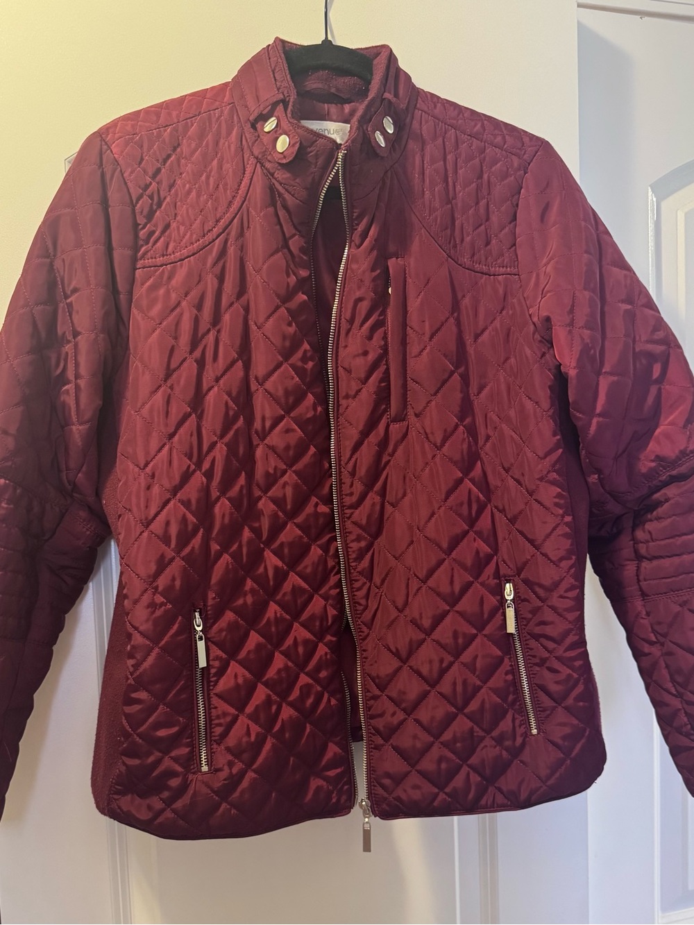 Avenue Burgundy Quilted Jacket